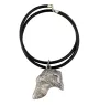 Deerhound, Schottischer Hirschhund, Scottish Deerhound - Hundehalsband in Geschenkbox, versilbertes Medaillon für Hundefans, markanter Anhänger der Marke Art-Dog