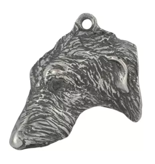 Deerhound, Schottischer Hirschhund, Scottish Deerhound - Hundehalsband in Geschenkbox, versilbertes Medaillon für Hundefans, markanter Anhänger der Marke Art-Dog