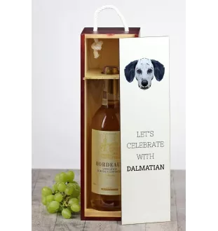Dalmatien - une boîte géométrique avec une photo et un texte pour le vin de la marque Art-Dog