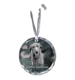 Deerhound, Schottischer Hirschhund, Scottish Deerhound - Kristallkugel mit Foto, Hundebild im Kristall, personalisierter Christbaumschmuck von Art-Dog.