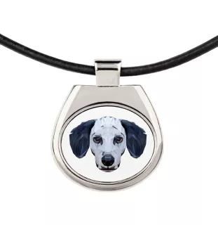 Dalmatian, Carriage Dog, Spotted Coach Dog - necklace with a geometric design and the inscription "Art-Dog"
