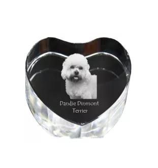 Dandie Dinmont Terrier serce kryształowe z psem Art-Dog
