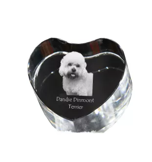 Dandie Dinmont Terrier - une photo de chien dans un cristal, un cœur en cristal, un cadre photo exceptionnel de la marque Art-Dog