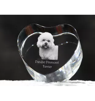 Dandie Dinmont Terrier - une photo de chien dans un cristal, un cœur en cristal, un cadre photo exceptionnel de la marque Art-Dog
