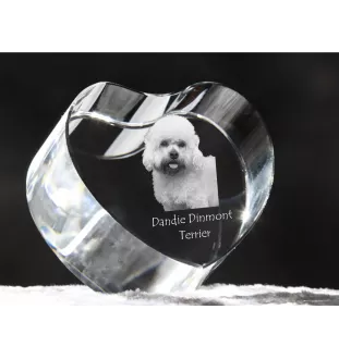 Dandie Dinmont Terrier - une photo de chien dans un cristal, un cœur en cristal, un cadre photo exceptionnel de la marque Art-Dog