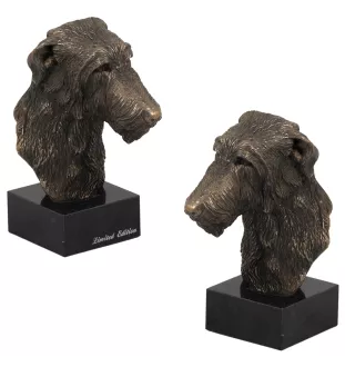 Deerhound, Scottish Deerhound - Dog statue, bust on stone base, sculpture, trophy for dog show by Art-Dog brand