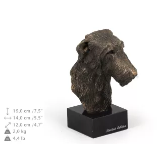 Deerhound, Scottish Deerhound - Dog statue, bust on stone base, sculpture, trophy for dog show by Art-Dog brand
