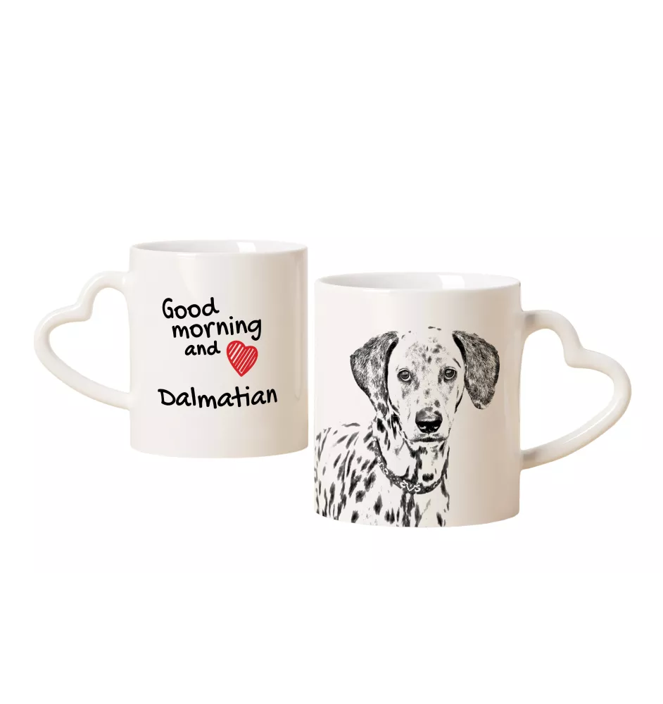 Dalmatian, Carriage Dog, Spotted Coach Dog - cup with a dog, adorable cup with a heart-shaped handle, universal gift from the Art-Dog brand