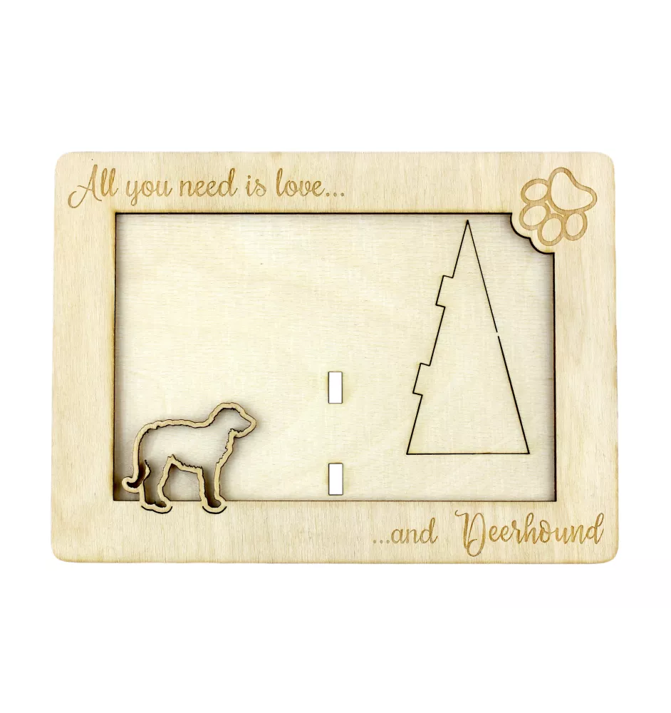 Deerhound, Scottish Deerhound - Photo frame, engraved wooden frame, a lovely gadget for the dog lover by Art-Dog