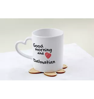 Dalmatian, Carriage Dog, Spotted Coach Dog - cup with a dog, adorable cup with a heart-shaped handle, universal gift from the Art-Dog brand