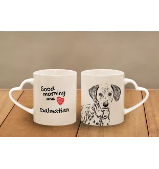Dalmatiner, Dalmatinac - Tasse mit Hund, entzückende Tasse mit herzförmigem Henkel, universelles Geschenk der Marke Art-Dog