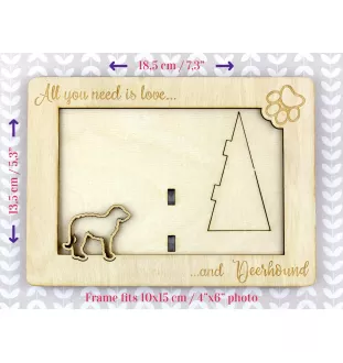 Deerhound, Scottish Deerhound - Photo frame, engraved wooden frame, a lovely gadget for the dog lover by Art-Dog