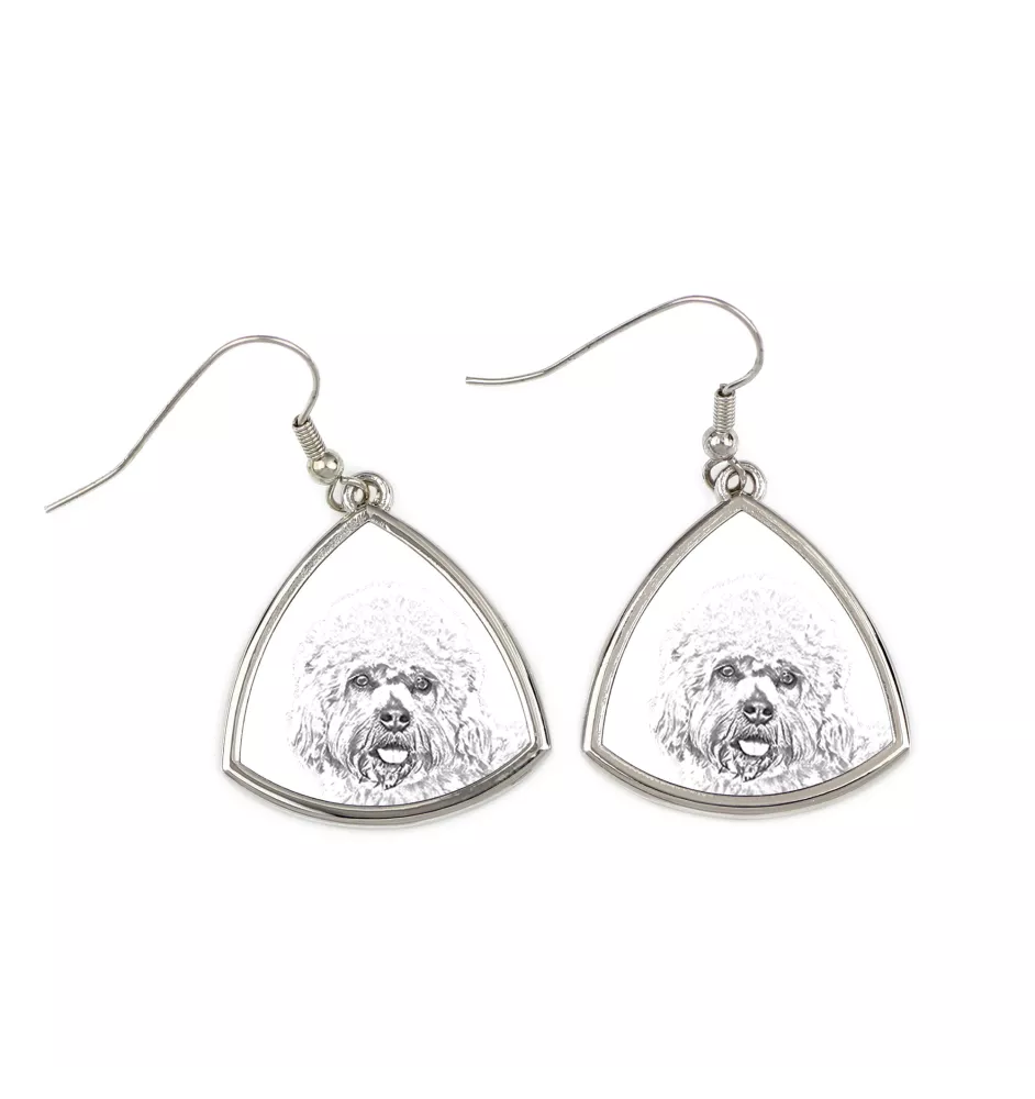 Dandie Dinmont Terrier - boucles d'oreilles avec chien, boucles d'oreilles pendantes avec photo, bijoux personnalisés avec impression de la marque Art-Dog