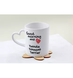 Dandie Dinmont Terrier, Hindlee Terrier - cup with a dog, adorable cup with a heart-shaped handle, universal gift from the Art-Dog brand
