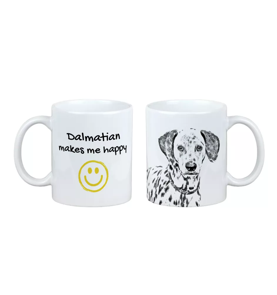 Dalmatiner, Dalmatinac - Tasse mit Hund, fröhliche Tasse für Hundeliebhaber, personalisiertes Geschenk der Marke Art-Dog