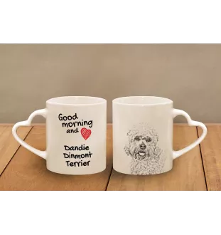 Dandie Dinmont Terrier kubek z psem good morning serce Art-Dog