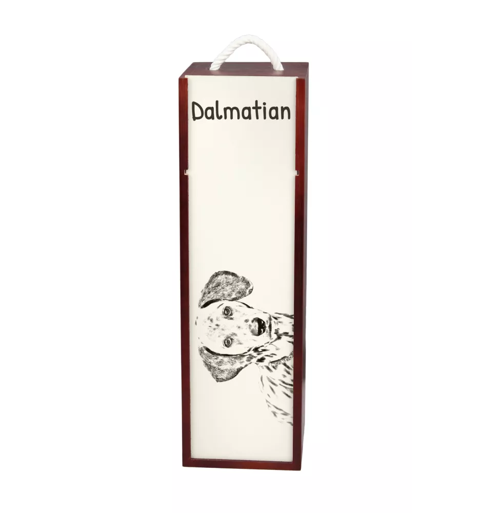 Dalmatiner, Dalmatinac - Weinbox mit Hund, Alkoholbox mit Grafik, personalisierte Geschenkbox der Marke Art-Dog