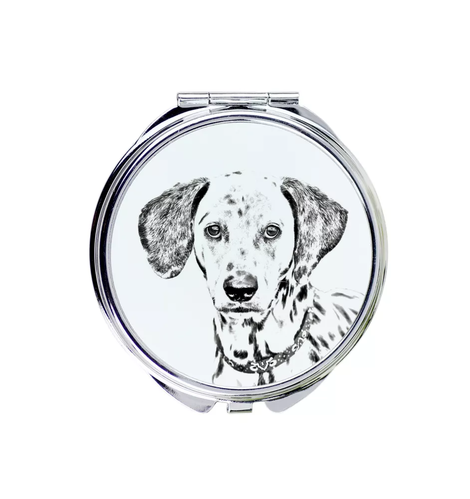 Dalmatien - miroir de poche avec chien, miroir personnalisé pour sac à main, miroir compact avec impression de la marque Art-Dog