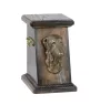 Deerhound, Schottischer Hirschhund, Scottish Deerhound eine Ascheurne für Hunde, eine elegante Urne mit einer Statue, eine Gedenkurne mit dem Porträt eines Hundes von der Marke Art-Dog