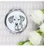 Dalmatiner, Dalmatinac - Taschenspiegel mit Hund, personalisierter Taschenspiegel, kompakter Spiegel mit Art-Dog-Logo