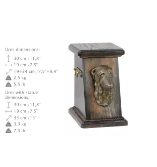 Deerhound, Scottish Deerhound - urne pour les cendres d'un chien, une urne élégante avec une statuette, une urne commémorative avec un buste de chien de la marque Art-Dog