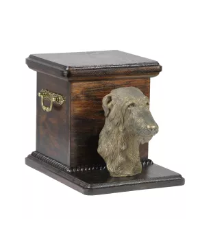 Deerhound, Scottish Deerhound - urn for dog ashes with a statuette, elegant urn for a dog, unique urn with a bust of a dog by Art-Dog brand