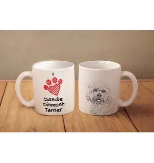 Dandie Dinmont Terrier, Hindlee Terrier - cup with a dog, cute cup with graphics, a gift with your photo from the Art-Dog brand