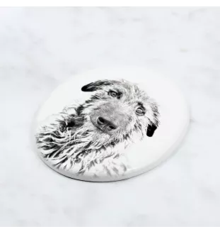 Deerhound, Scottish Deerhound - une plaque commémorative avec une photo de chien, une plaque funéraire avec une impression, une plaque ovale personnalisée de la marque Art-Dog