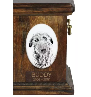 Deerhound, Scottish Deerhound - une plaque commémorative avec une photo de chien, une plaque funéraire avec une impression, une plaque ovale personnalisée de la marque Art-Dog