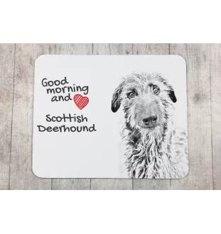 Deerhound, Schottischer Hirschhund, Scottish Deerhound - Mauspad mit Druck, personalisiertes Mauspad mit Hund, einzigartiges Gadget für Büroangestellte von Art-Dog.