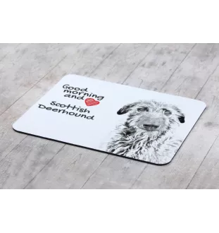 Deerhound, Schottischer Hirschhund, Scottish Deerhound - Mauspad mit Druck, personalisiertes Mauspad mit Hund, einzigartiges Gadget für Büroangestellte von Art-Dog.