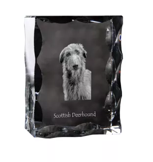 Deerhound, Scottish Deerhound - crystal with a picture of a dog, glass statuette with a picture, unique frame with a picture from Art-Dog brand
