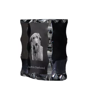 Deerhound, Schottischer Hirschhund, Scottish Deerhound - Kristall mit einem Hundebild, Glasstatuette mit einem Bild, einzigartiger Bilderrahmen der Marke Art-Dog