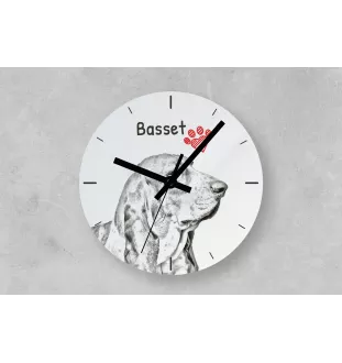 Deerhound, Scottish Deerhound - wall clock with a dog, shelf clock with a print, personalized home decoration from the Art-Dog brand