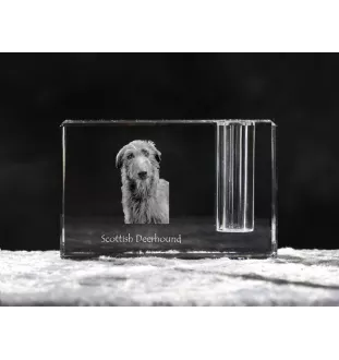 Deerhound, Scottish Deerhound - Porte-stylos, organiseur en cristal avec photo de chien, décoration de bureau unique par la marque Art-Dog