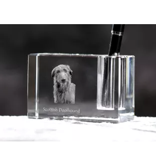 Deerhound, Scottish Deerhound - Pen stand, crystal organiser with dog photo, unique desk decoration by Art-Dog brand