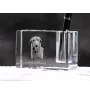Deerhound, Schottischer Hirschhund, Scottish Deerhound - Stifthalter, Kristallorganizer mit Hundefoto, einzigartige Schreibtischdekoration der Marke Art-Dog