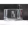 Deerhound, Scottish Deerhound - Pen stand, crystal organiser with dog photo, unique desk decoration by Art-Dog brand
