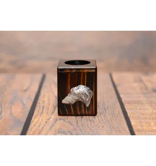 Deerhound, Schottischer Hirschhund, Scottish Deerhound - Holzkerzenständer mit Hund, einzigartiges Andenken an den Verlust eines Hundes, Handwerkskunst der Marke Art-Dog