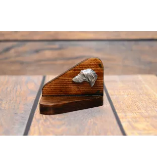 Deerhound, Scottish Deerhound - wooden candle holder with a dog, tealight holder, a memorial place for a dog by Art-Dog brand