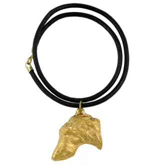 Deerhound, Scottish Deerhound - keychain and necklace with a dog in a box, high-quality gold-plated product, Art-Dog brand
