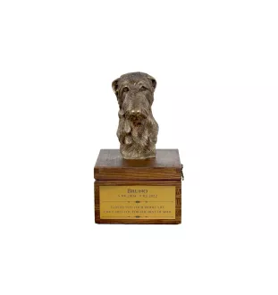 Deerhound, Scottish Deerhound - urne pour les cendres du chien avec une statuette, petite urne pour chien, urne personnalisée avec le buste du chien de la marque Art-Dog