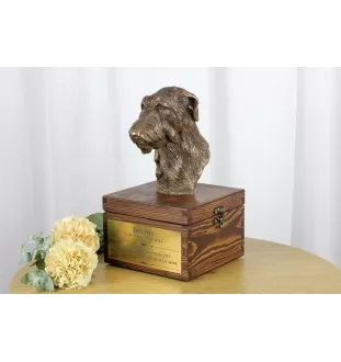 Deerhound, Scottish Deerhound - urn for dog ashes with a statuette, small urn for a dog, personalized urn with a bust of a dog by Art-Dog brand