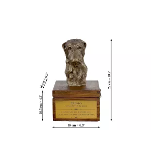 Deerhound, Scottish Deerhound - urne pour les cendres du chien avec une statuette, petite urne pour chien, urne personnalisée avec le buste du chien de la marque Art-Dog