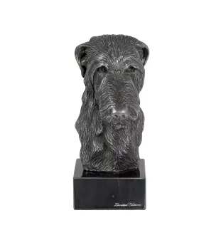 Deerhound, Scottish Deerhound - figurine on marble, covered with silver metal, handmade, brand Art-Dog