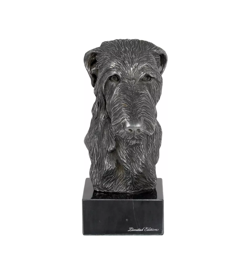 Deerhound, Scottish Deerhound - figurine en marbre, recouverte de métal argenté, fabriquée à la main, marque Art-Dog