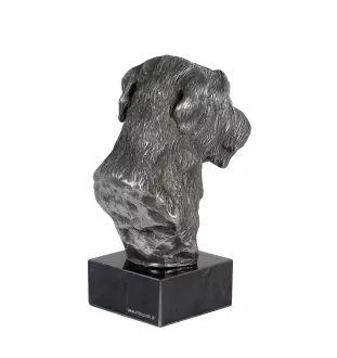 Deerhound, Schottischer Hirschhund, Scottish Deerhound - Figur auf Marmor, mit Silbermetall überzogen, handgefertigt, Marke Art-Dog