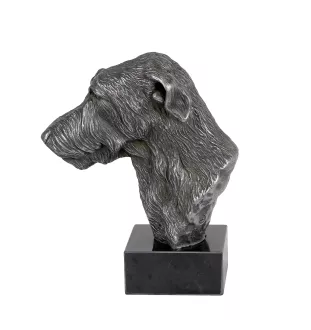 Deerhound, Scottish Deerhound - figurine on marble, covered with silver metal, handmade, brand Art-Dog