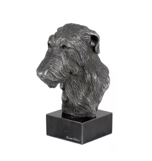 Deerhound, Schottischer Hirschhund, Scottish Deerhound - Figur auf Marmor, mit Silbermetall überzogen, handgefertigt, Marke Art-Dog
