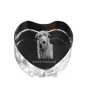 Deerhound, Scottish Deerhound - une photo de chien dans un cristal, un cœur en cristal, un cadre photo exceptionnel de la marque Art-Dog